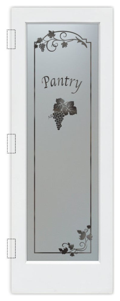 Pantry Door - Grape Cluster Grape Ivy - Primed - 30" x 80" - Book/Slab Door