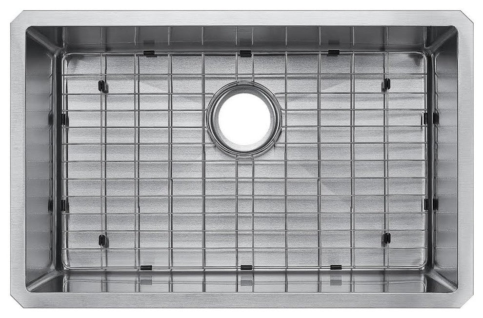 29" Undermount Single Bowl Kitchen Sink With Grids