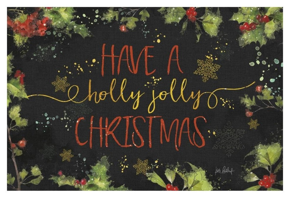 "Christmas Sentiments I Black" Digital Paper Print by Katie Pertiet, 26"x18"