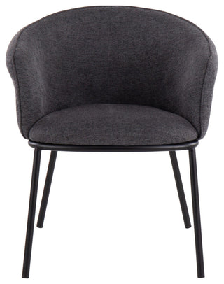 Ashland Chair, Black Steel, Charcoal Fabric