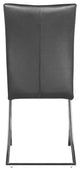 Dining Chair, Set of 2, Faux Vinyl Leather, Steel, Black, Chrome, Cafe Bistro