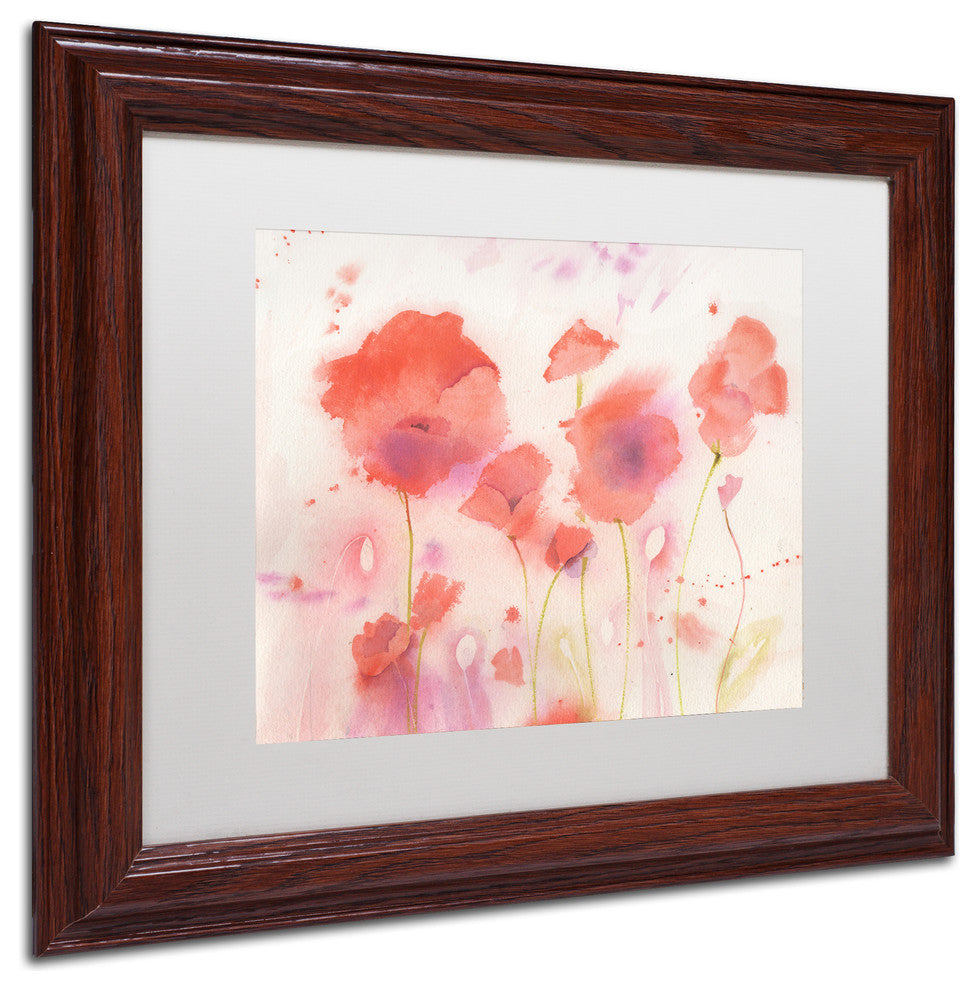 Sheila Golden ''Poppy Memory'' Matted Framed Art, Wood Frame, White, 14x11