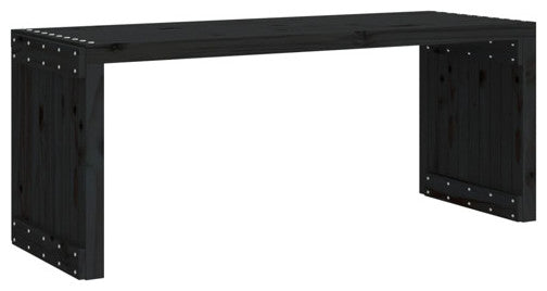 vidaXL Patio Bench Extendable Garden Bench Outdoor Seating Black Solid Wood Pine