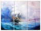 "Sea Breeze" Painting Metal Wall Art, 3 Panels, 36"x28"