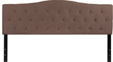 Cambridge Tufted Upholstered King Size Headboard in Camel Fabric