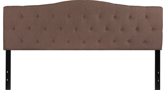 Cambridge Tufted Upholstered King Size Headboard in Camel Fabric