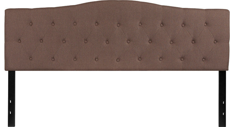 Cambridge Tufted Upholstered King Size Headboard in Camel Fabric
