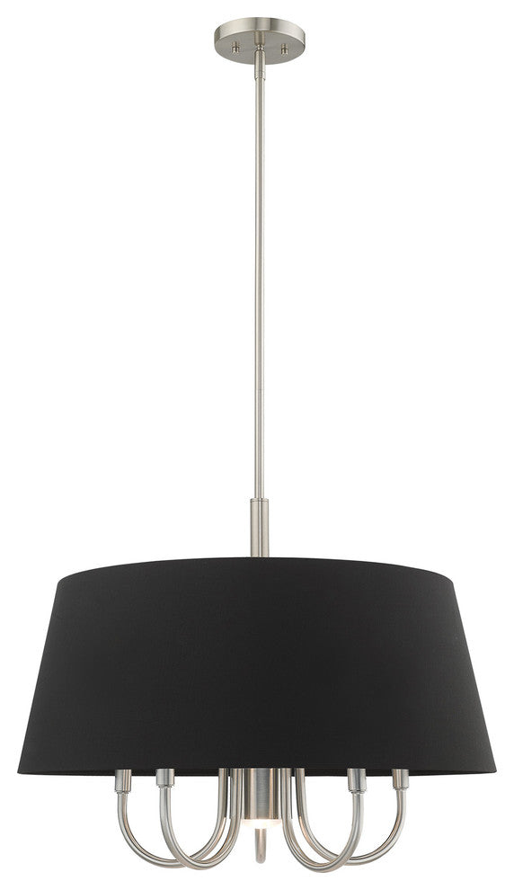 Livex Lighting Brushed Nickel 5 + 1 * Light Pendant Chandelier