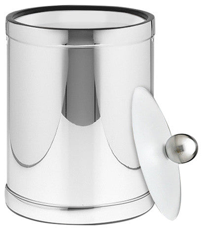 Mylar Polished Chrome 2 qt. Tall Ice Bucket, Lucite Cover