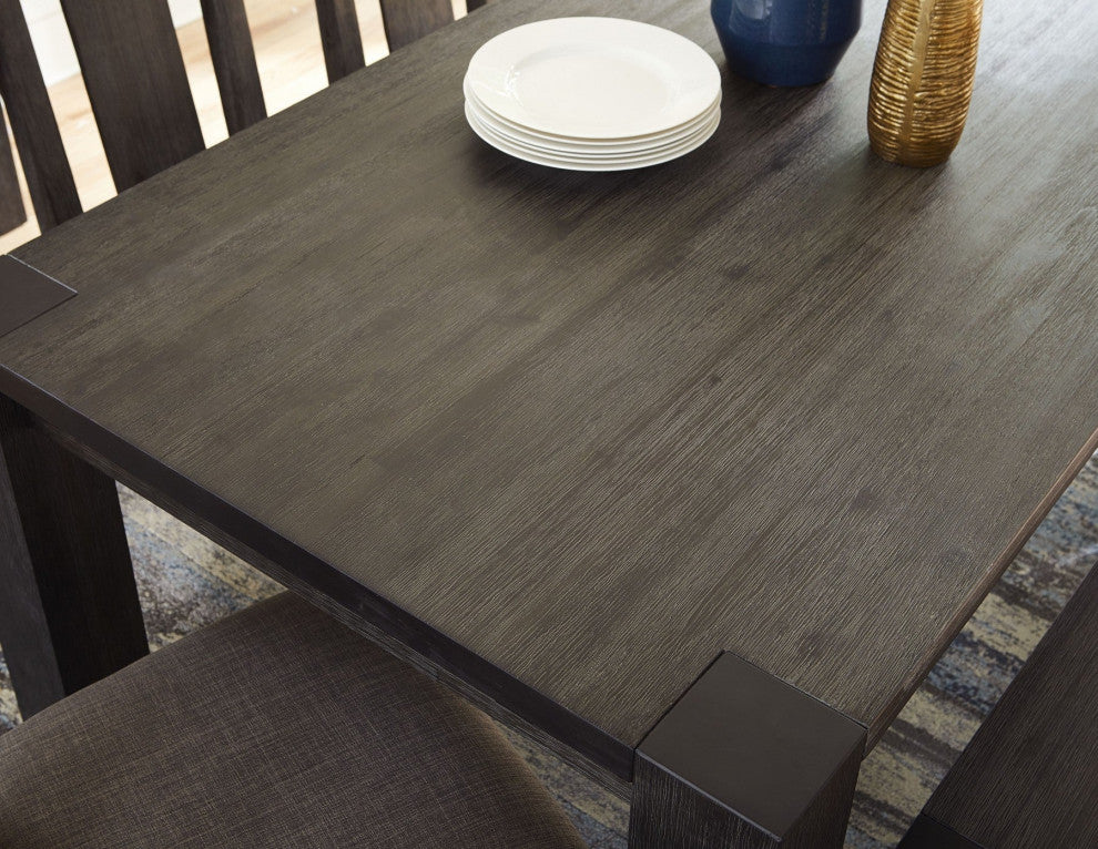 Modus Meadow 7 Piece Rectangular Dining Set With Uphostered Chair, Graphite