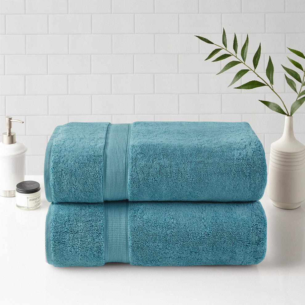 Madison Park Signature 800gsm 2-Piece Oversized Bath Sheet Towel Set, Aqua