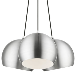 Livex Lighting 3 Light Polished Aluminum Globe Pendant