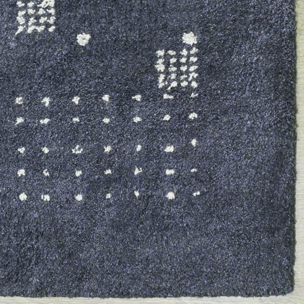 HAND KNOTTED LOOM SILK ECO-FRIENDLY RUGS-4'x6',Rectangle,Charcoal,Contemporary