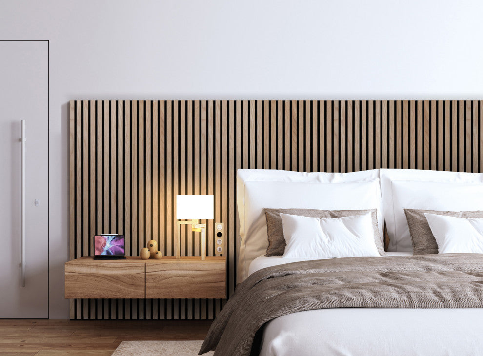 Acoustic Wood Panels, Set of 2 Slat Wall Panels - Oslo