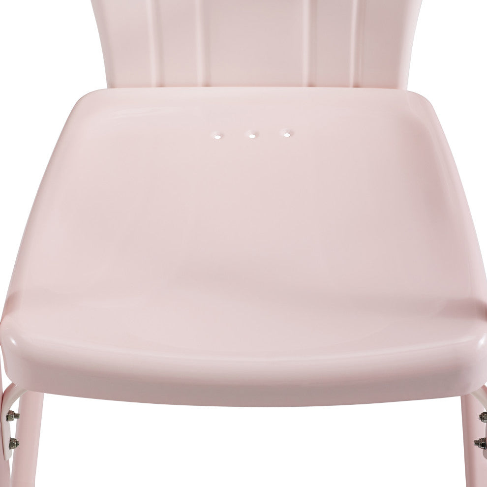 Tulip 3-Piece Outdoor Bistro Set, Pastel Pink Gloss