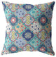 16 Blue Peach Trellis Suede Throw Pillow
