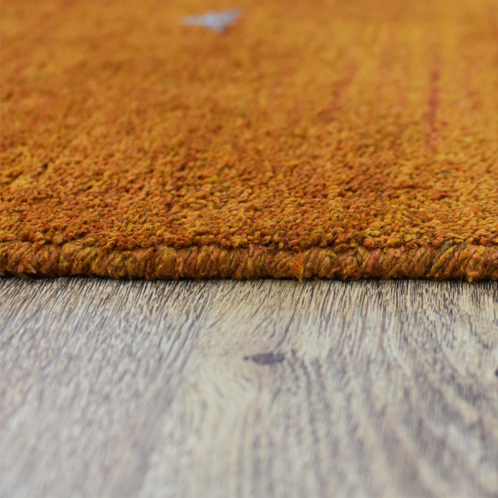 HAND KNOTTED LOOM SILK ECO-FRIENDLY AREA RUG -10'x10',Square,Orange,Contemporary