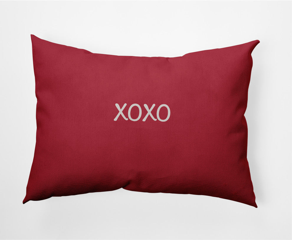 XOXO Valentines Decorative Lumbar Pillow, Brick, 14x20"