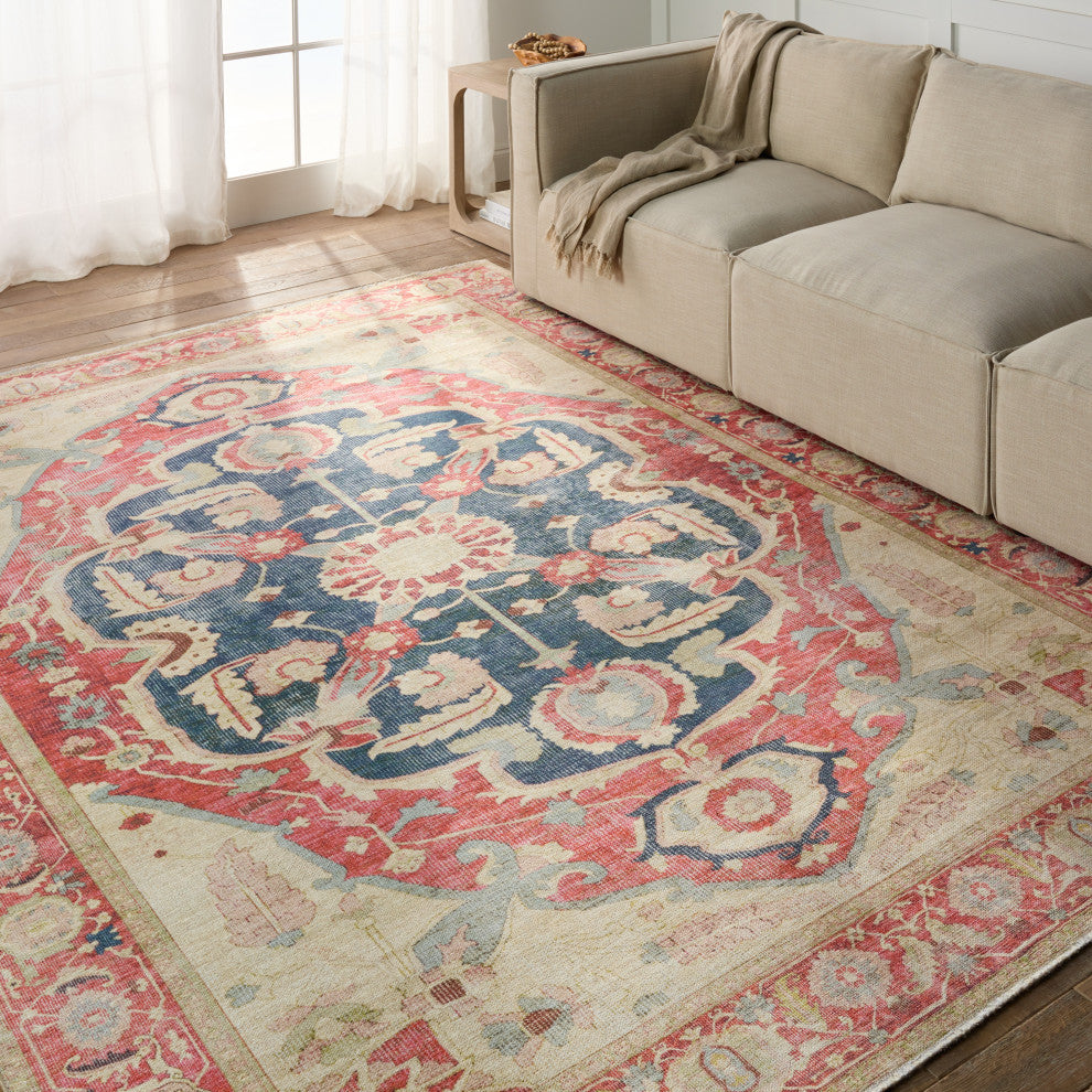 Jaipur Living Kadi Medallion Red/ Blue Area Rug 6'X9'