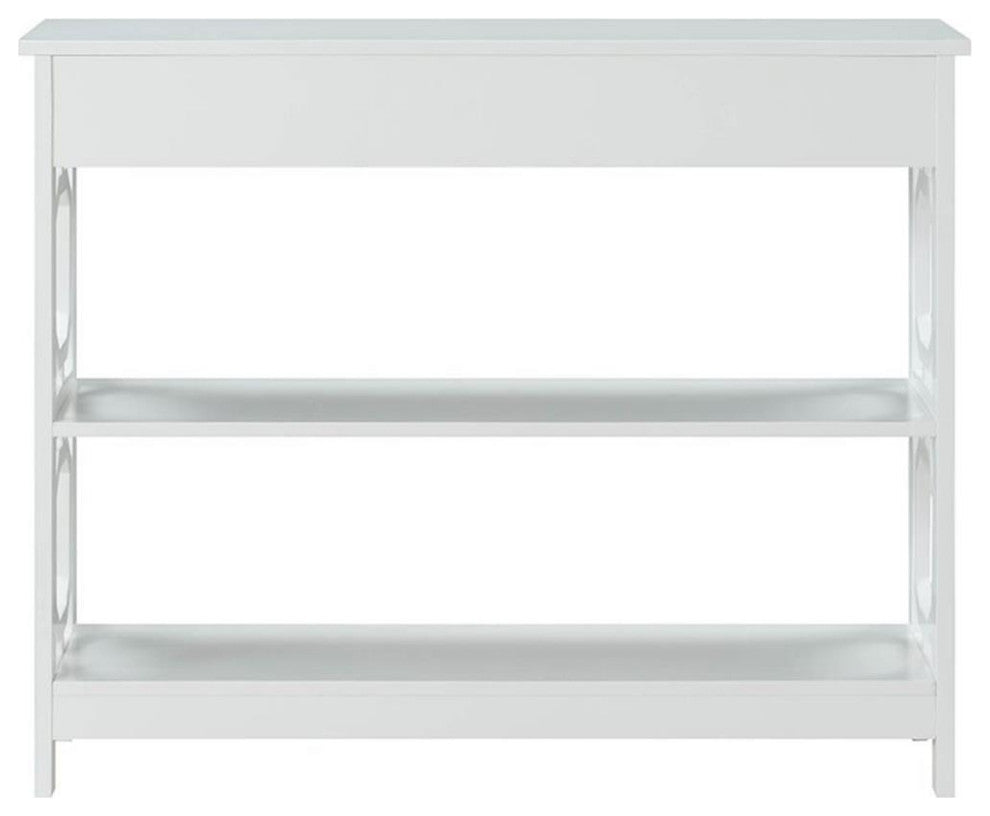 Convenience Concepts Omega Storage Console Table in White Wood Finish
