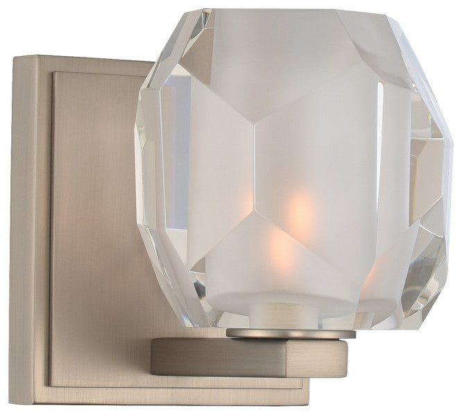 Regent 5x5" 1-Light Transitional Wall-Light by Kalco, Satin Nickel