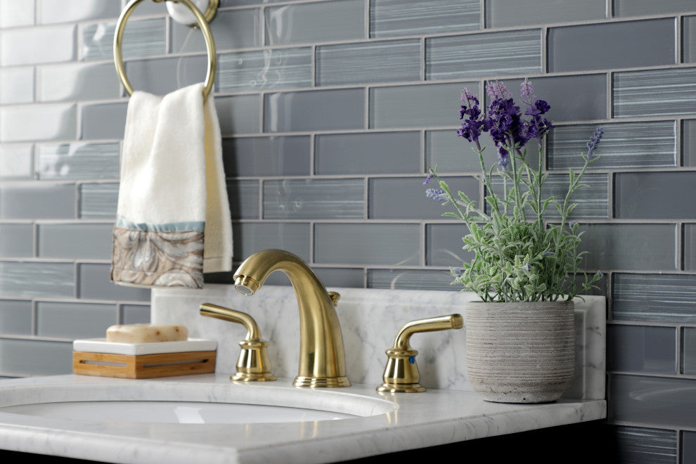Kingston Brass KB987RXLSB Widespread Bathroom Faucet, Pop-Up Drain