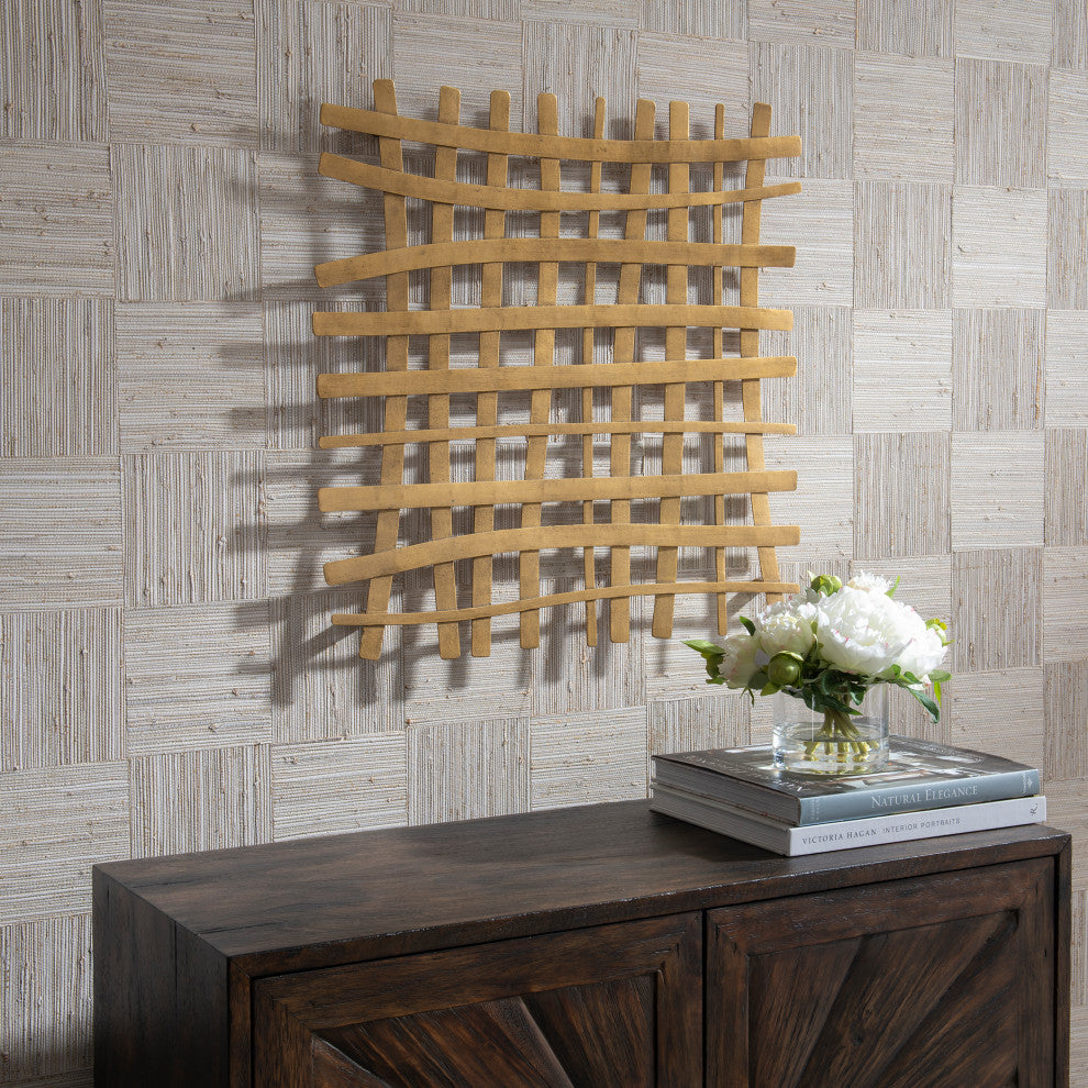 Uttermost 04333 Gridlines Gold Metal Wall Decor