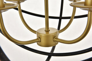 Elegant Lighting LD4006D18 Octavia 4 Light 18"W Taper Candle - Dark Brown