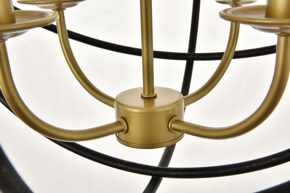 Elegant Lighting LD4006D18 Octavia 4 Light 18"W Taper Candle - Dark Brown