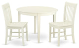 3 Pc Kitchen Table Set, Dining Table And 2 Faux Leather Kitchen Chairs In White