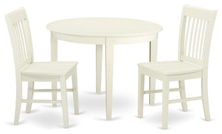 3 Pc Kitchen Table Set, Dining Table And 2 Faux Leather Kitchen Chairs In White