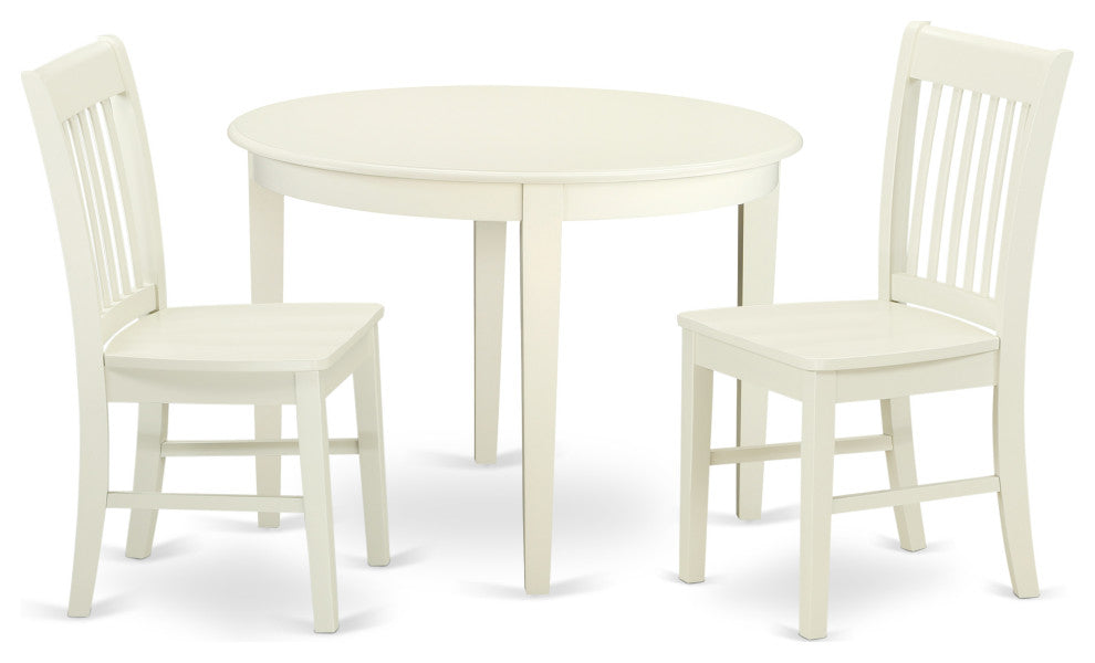 3 Pc Kitchen Table Set, Dining Table And 2 Faux Leather Kitchen Chairs In White