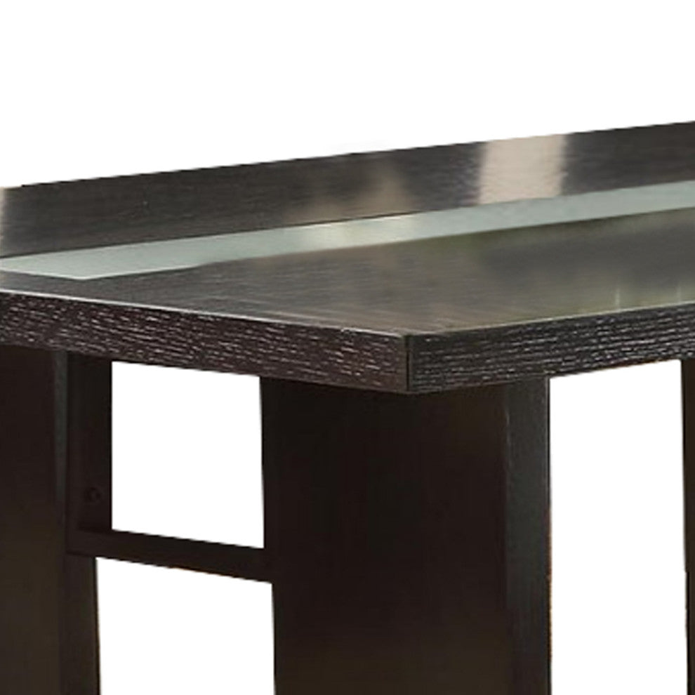 Benzara BM171303 Sturdy Wooden Dining Table, Brown