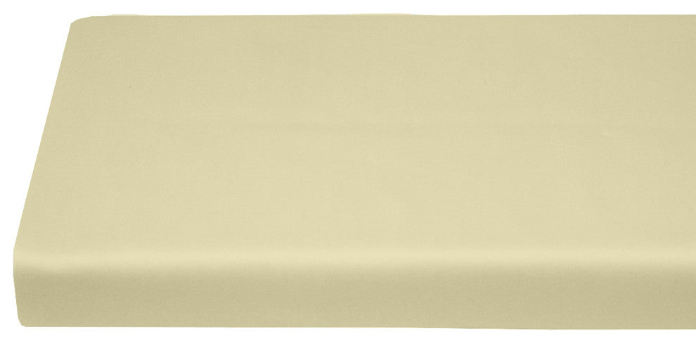 600 TC Solid 100% Bamboo Viscose Fitted Sheet, Ivory, Queen