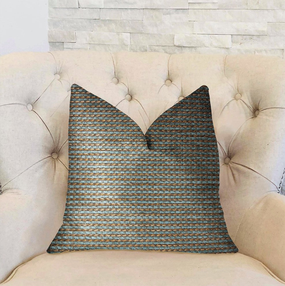 Jesper Jade Green and Beige Luxury Throw Pillow, 24"x24"