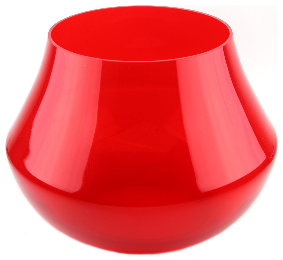Minimes Glass Centerpiece Bowl, Red, 14"x12"