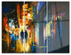 "Couple Walking in an Alley" Glossy Metal Wall Art, 3 Panels, 36"x28"