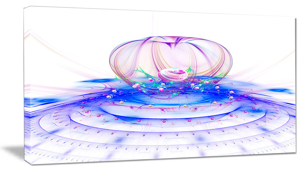 Spectacular Blue 3D Surreal Art, Floral Canvas Art Print, 40x20