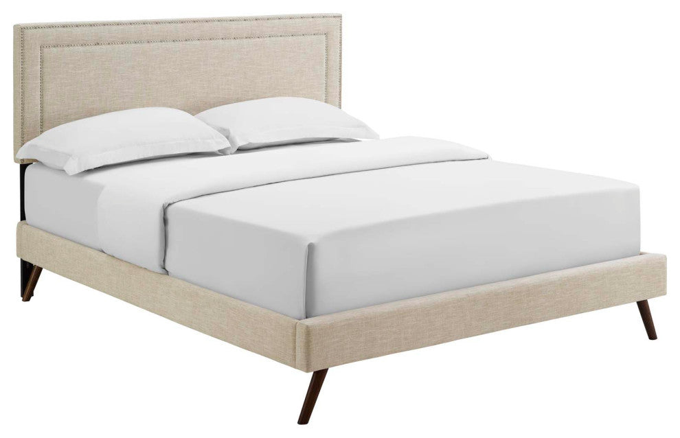 Virginia Full Platform Bed with Round Splayed Legs
