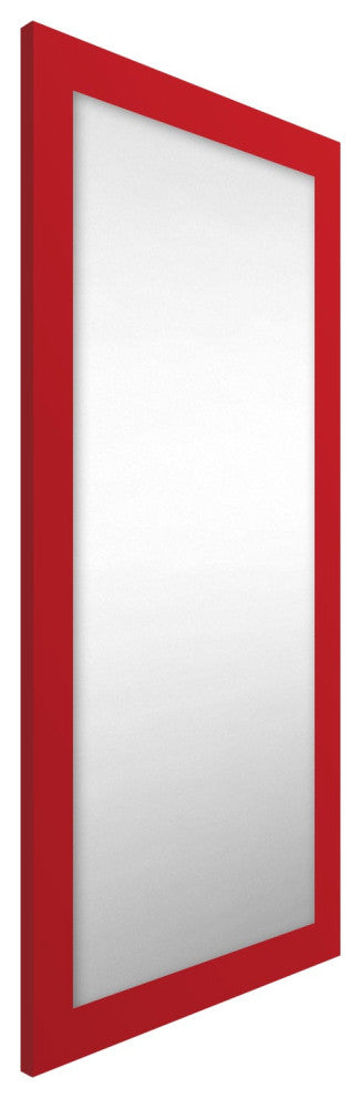 72"x30" Pop of Color Wall/Floor Mirror Art, Italian Red