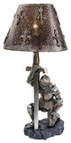 22" Medieval Knight War Battle Sculptural Lamp - Military Gift