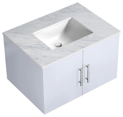 Geneva Transitional Glossy White 30" Single Vanity