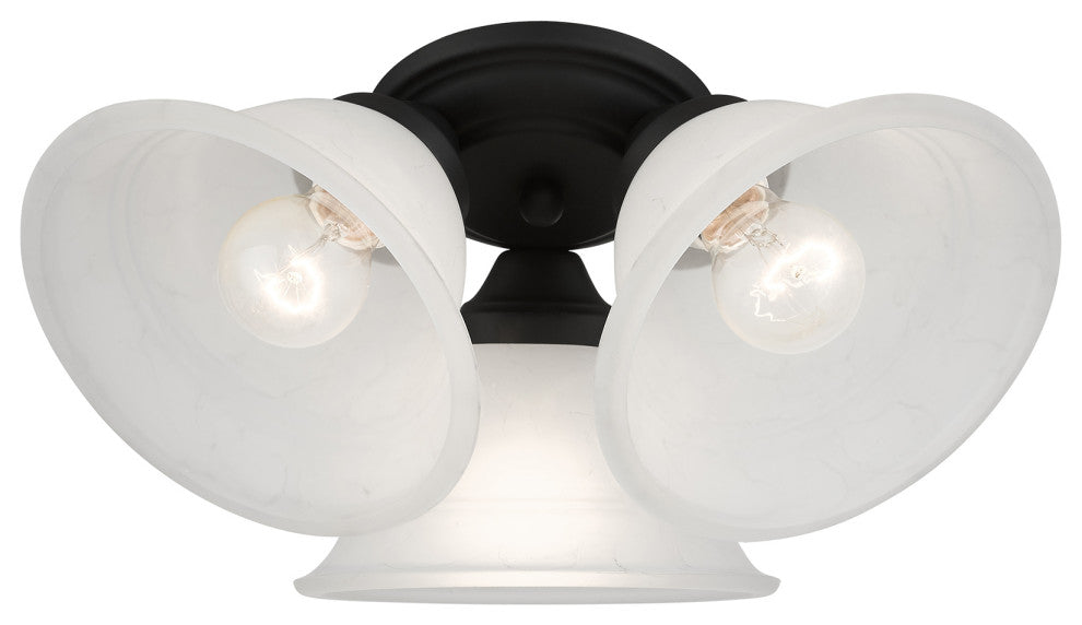 Livex Lighting Wynnewood 3-Light Black Flush Mount