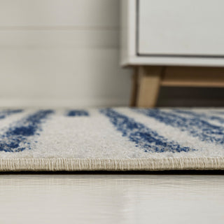 Khalil Modern Berber Stripe Cream/Navy 3 ft. x 5 ft. Area Rug
