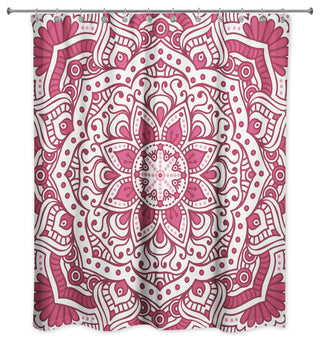 Maroon Mandala Pattern Shower Curtain