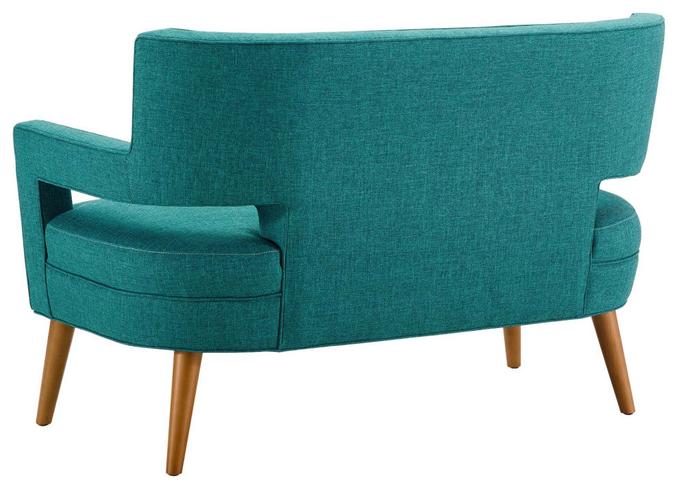 Armchair and Loveseat Sofa Set, Fabric, Teal Blue, Modern, Lounge Hospitality