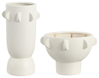 Safavieh Amias Ceramic Tab Vase, Set 2, Off White