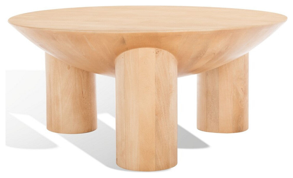 Safavieh Couture Calhoun Round Wood Coffee Table, Natural