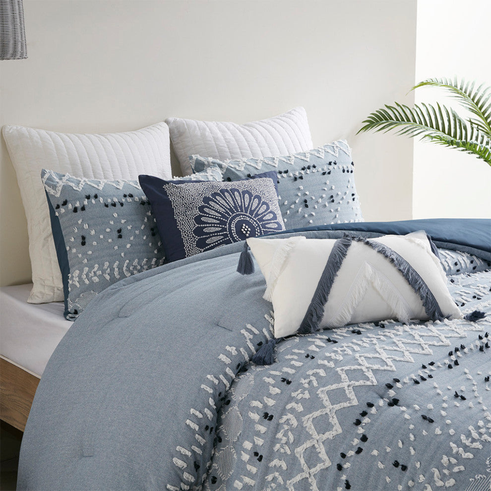 Dora Organic Cotton Chambray 3-Piece King/Cal King, Duvet Cover Set, No Insert