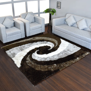 Hand Tufted Shag Polyester Area Rug Contemporary Multicolor, [Square] 10'x10'